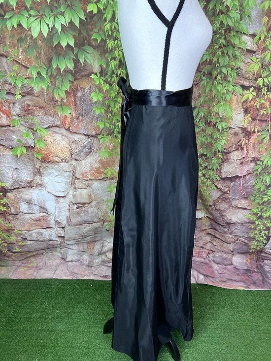 VINTAGE JESSICA MCCLINTOCK FOR GENNE SACK Black Sayin Wrap Skirt, 13 - Picture 7 of 8